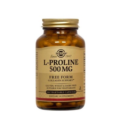 L-Prolina 500 mg de Solgar  012276 Articulaciones, Huesos, Tendones y Musculos, componen el Aparato Locomotor salud.bio