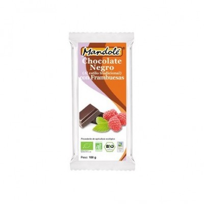 Chocolate negro BIO con Frambuesas (65% cacao) en tableta 100 grs Mandolé 3505052660 Alimentación salud.bio