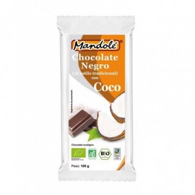 Chocolate negro BIO con Coco (60% cacao) en tableta 100 grs Mandolé 3505052723 Alimentación salud.bio