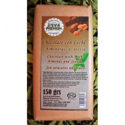 Chocolate con leche, Almendras y Stevia - 150 gr Mandolé 4385052270 Alimentación salud.bio