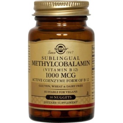 Metilcobalamina 1000mcg 30Comp Masticables B12 solgar SOLGAR 051950 Vitamina B salud.bio