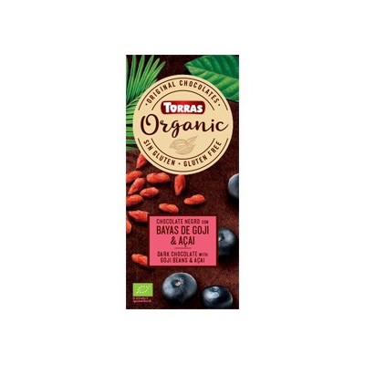Chocolate negro Eco con bayas de Goji y açaí en polvo - Torras Chocolates Torras TO 37766 ECO (ecologico), BIO (biologico), O...