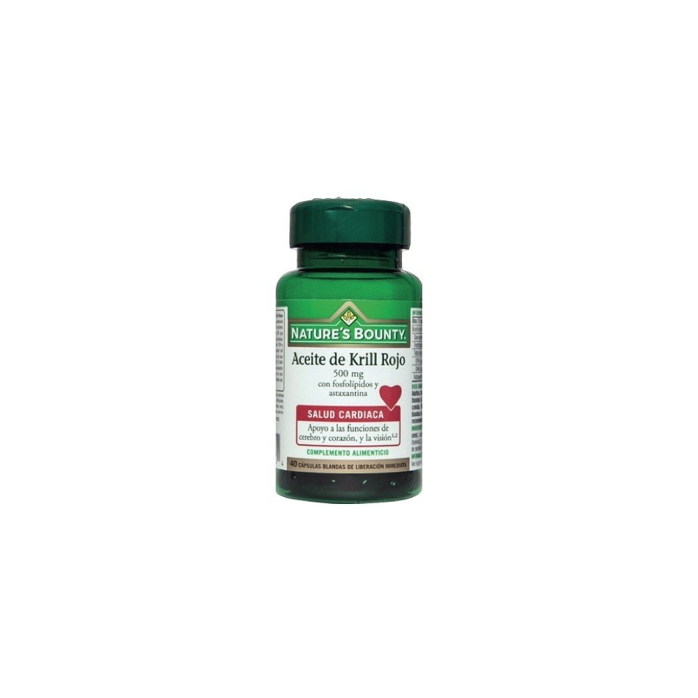 Aceite de Krill Rojo 500mg Nature's Bounty Nature's Bounty 03618 Ayudas niveles Colesterol y Trigliceridos salud.bio