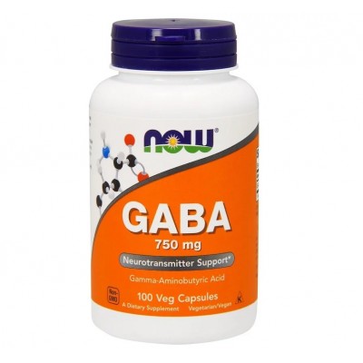 GABA (ácido gamma-aminobutírico) 750mg de Now Foods now suplementos  Estados emocionales, ansiedad, estrés, depresión, relax ...