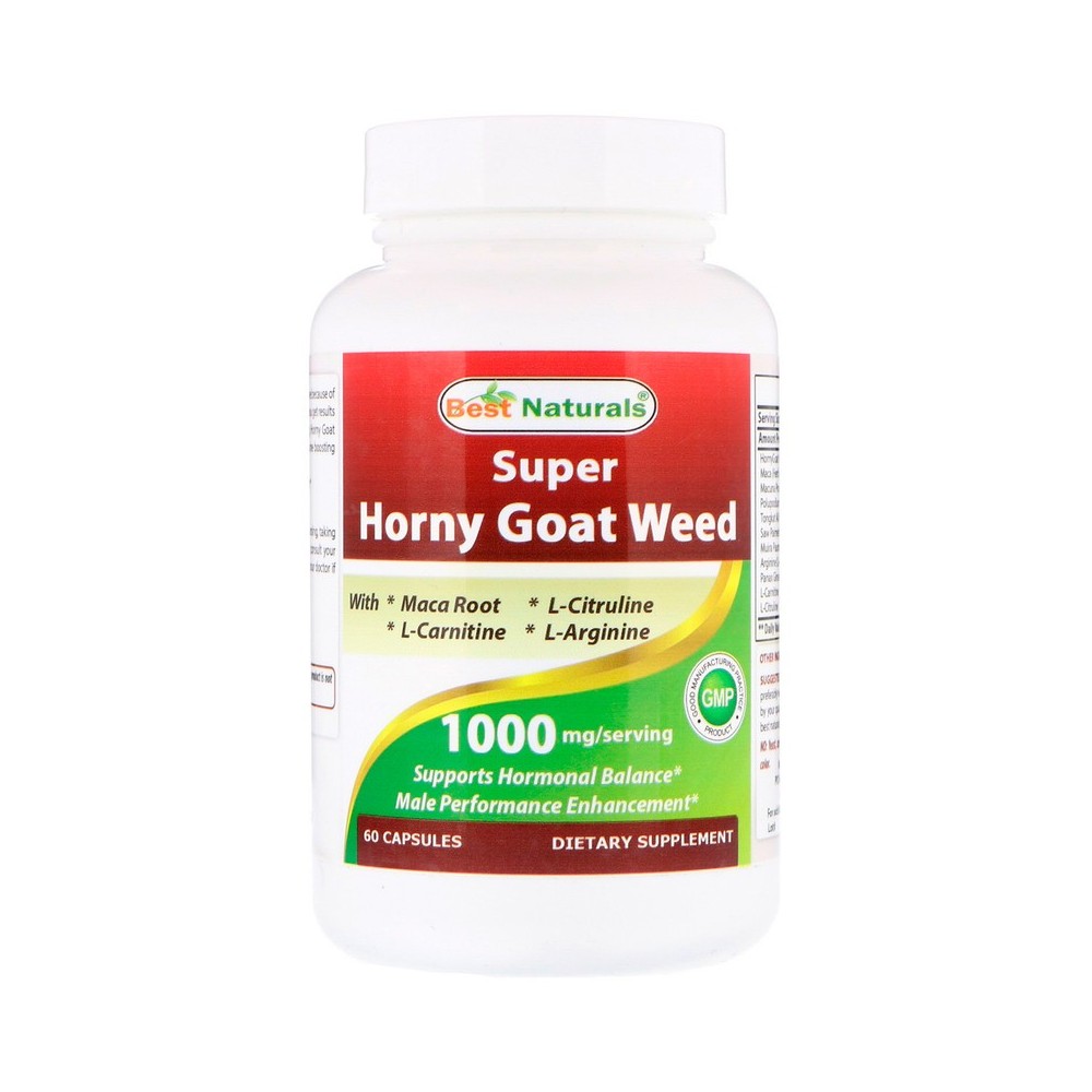 Super Horny Goat Weed, Standardized with Maca 60 vegetarian capsulas Best Naturals BNR-01473 Salud Sexual y Fertilidad salud.bio