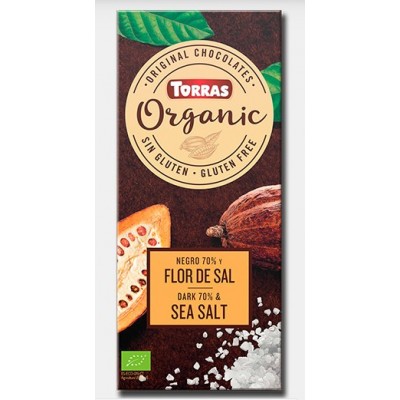 Chocolate Orgánico negro 70% cacao con flor de sal Torras Chocolates Torras TO 40202 ECO (ecologico), BIO (biologico), Organi...