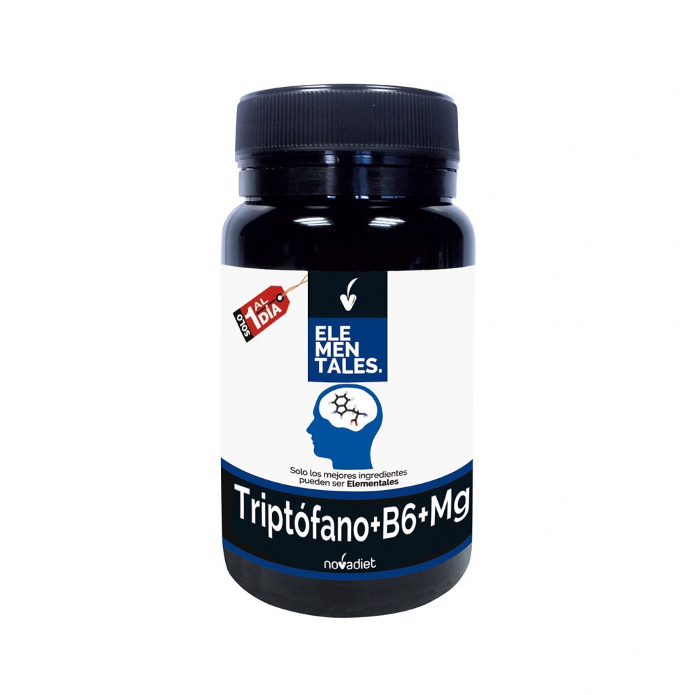 Triptófano+B6+Mg - Elementales de Novadiet Novadiet 53504 Estados emocionales, ansiedad, estrés, depresión, relax salud.bio