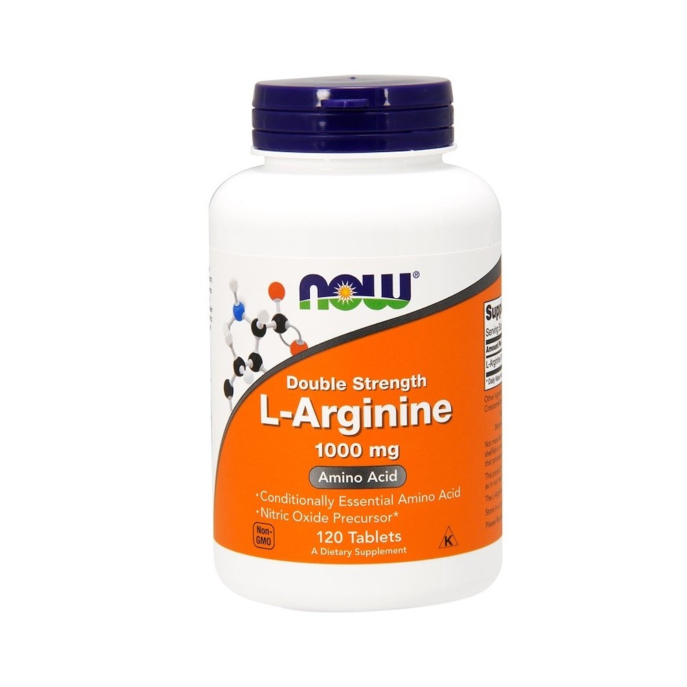 L-arginina, 1000 mg de Now Foods now suplementos NOW-00035 Aminoácidos salud.bio