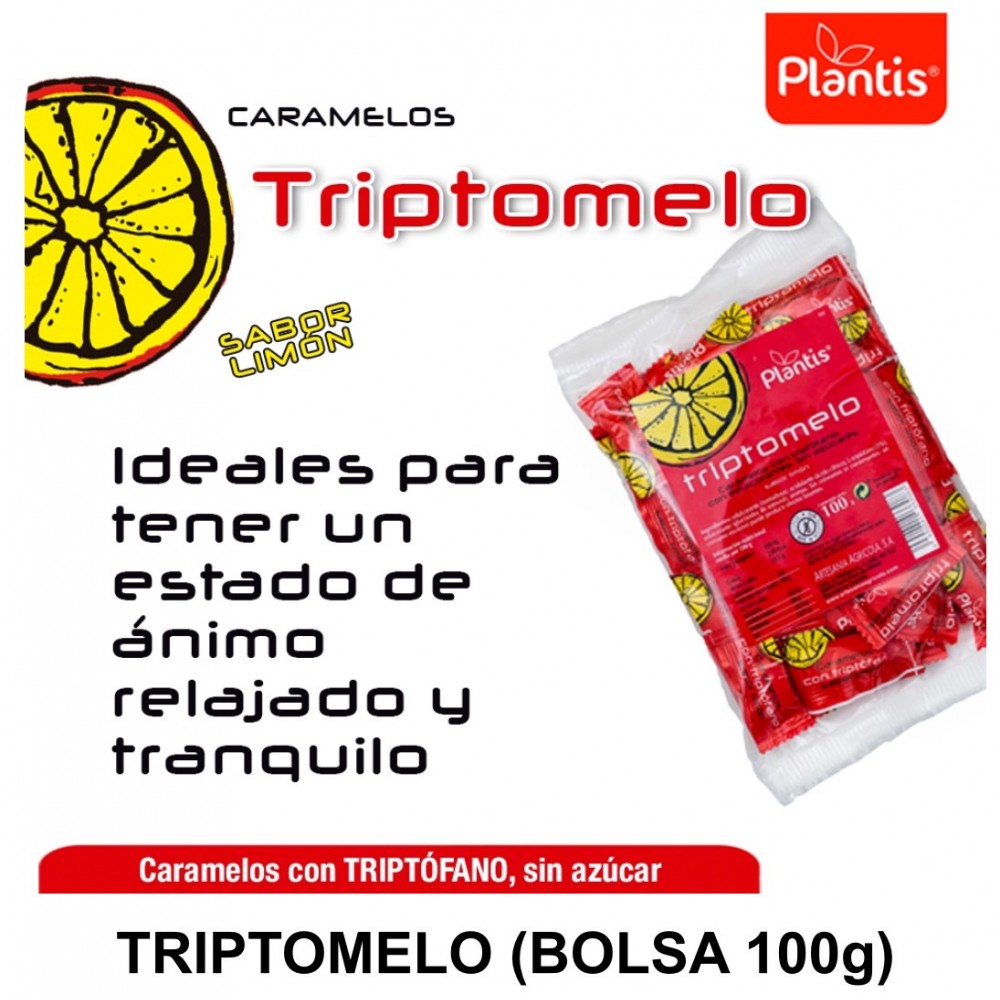 Caramelo Triptomelo sin azúcar de Plantis Artesania Agricola, S.A.  Estados emocionales, ansiedad, estrés, depresión, relax s...