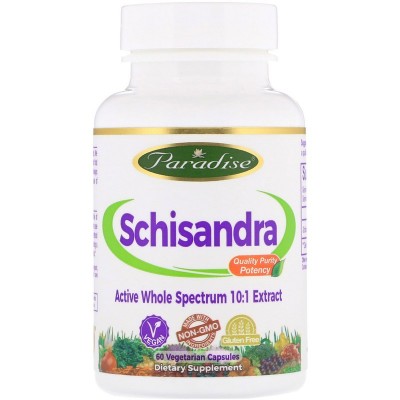 Schisandra, 60 cápsulas vegetales de Paradise Herbs Paradise PAR-77739 Estados emocionales, ansiedad, estrés, depresión, rela...