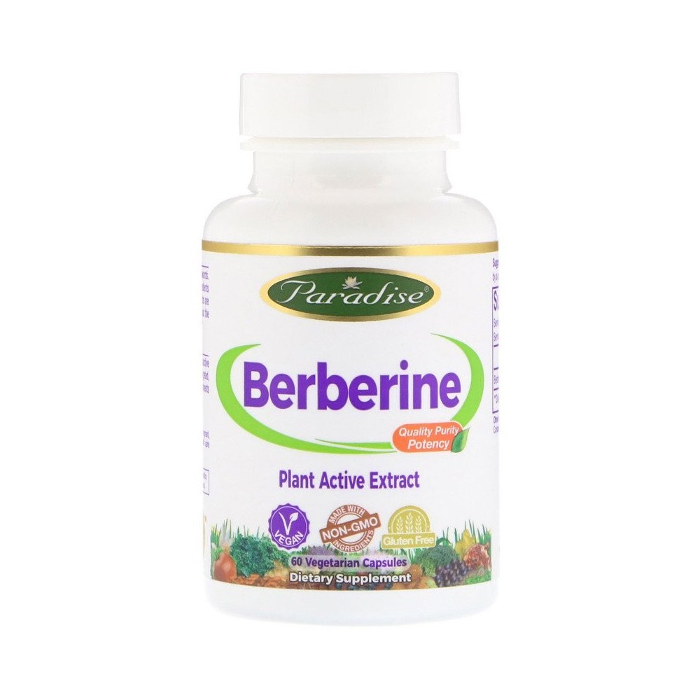 Berberine, 60 Cápsulas vegetales de Paradise Herbs Paradise PAR-77869 Ayuda Glucemia y Diabetes salud.bio
