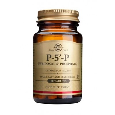 P-5'- P (Piridoxal- 5´- Fosfato) 50 mg Comprimidos de Solgar SOLGAR 052307 Estados emocionales, ansiedad, estrés, depresión, ...