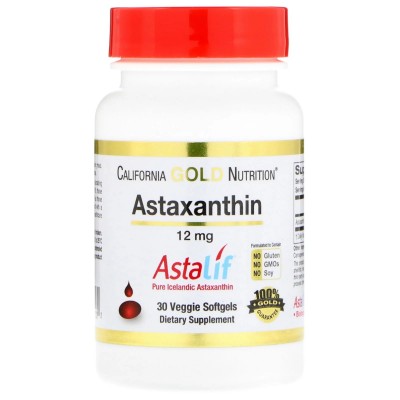 Astaxantina 12 mg. AstaLif Pure Icelandic, 12 mg, 30 Veggie Softgels de California Gold Nutrition California Gold Nutrition C...