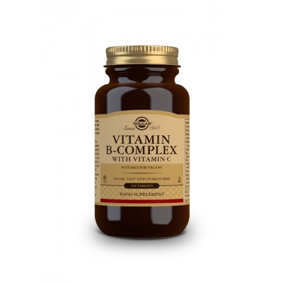 Vitamina B Complex con Vitamina C, en comprimidos de Solgar SOLGAR  Vitamina B salud.bio
