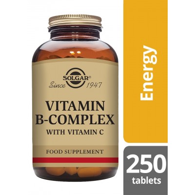 Vitaminas B Complex con Vitamina C, en comprimidos de Solgar SOLGAR  Vitamina B salud.bio