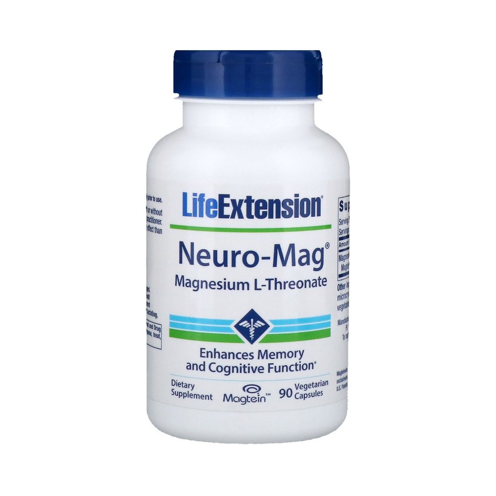 Neuro-Mag, L-Treonato de magnesio, 90 cápsulas vegetarianas de Life Extension LifeExtension LEX-16039 Suplementos Minerales  ...