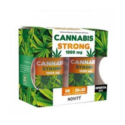Novity Cannabis Strong 1000mg 30 + 30 cápsulas Novity de Diedmed Dietmed 9999000000296 Plantas Medicinales salud.bio