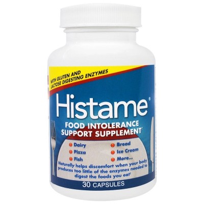 Suplemento de apoyo Histame, contra las intolerancias alimenticias, 30 cápsulas de Naturally Vitamins Naturally Vitamins NTV-...