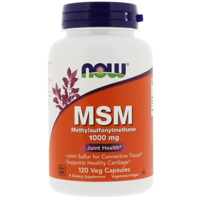 MSM, Metilsulfonilmetano, 1.000 mg, 120 cápsulas vegetales de Now Foods now suplementos NOW-02120 Articulaciones, Huesos, Ten...