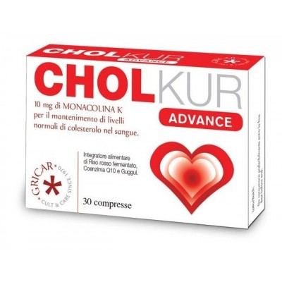 CHOLKUR ADVANCE (30 Comprimidos) de Gricar GRICAR 39741 Ayudas niveles Colesterol y Trigliceridos salud.bio