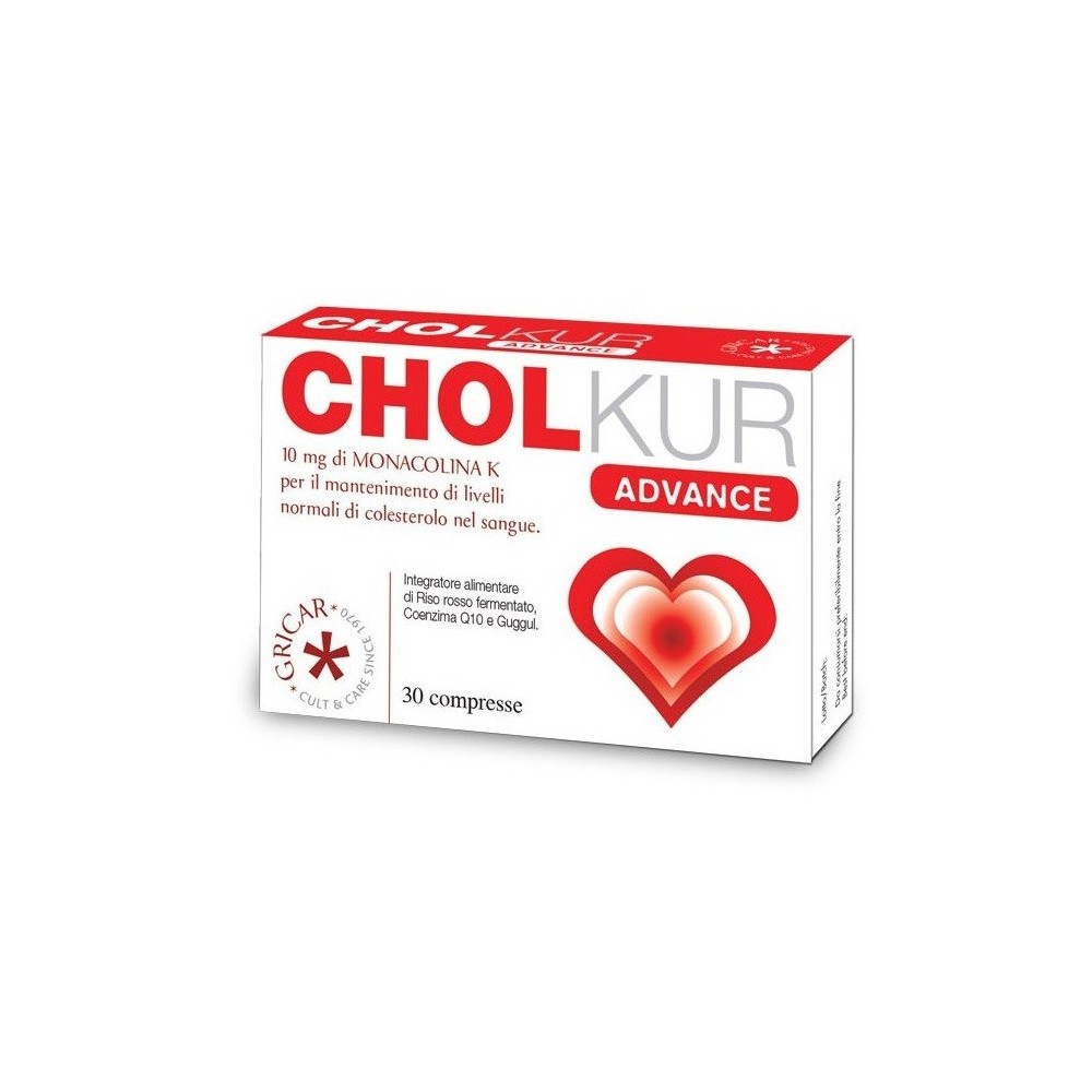 CHOLKUR ADVANCE (30 Comprimidos) de Gricar CRICAR 39741 Ayudas niveles Colesterol y Trigliceridos salud.bio