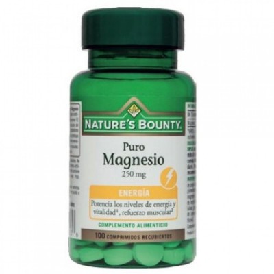 Puro Magnesio 250 mg (100 Comprimidos) de Nature's Bounty Nature's Bounty 03631 Suplementos Minerales  salud.bio