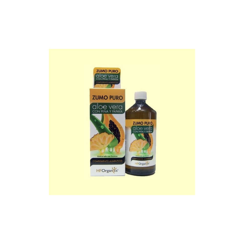 Zumo puro de Aloe Vera con Piña y Papaya 1 Litro HFOrganics Herbofarm HO HO101 Zumos salud.bio