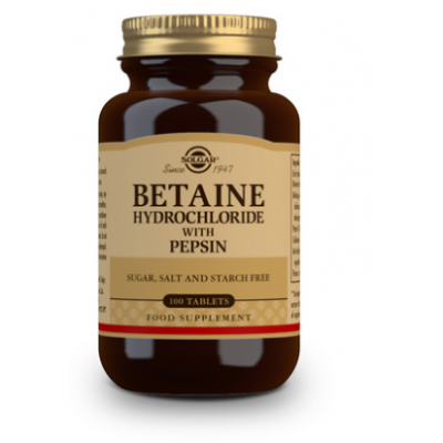 Betaína Clorhidrato con Pepsina de Solgar SOLGAR 120240 Ayudas aparato Digestivo salud.bio