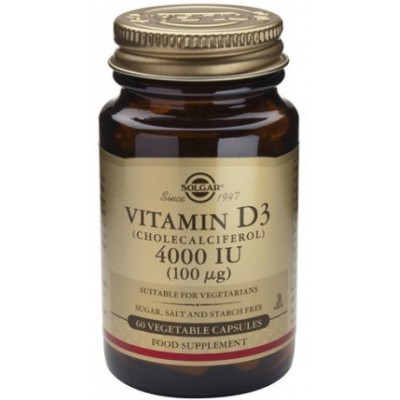 Vitamina D3 4000 UI (100 mcg) 100 μg de Solgar en Cápsulas SOLGAR  Vitamina A y D salud.bio