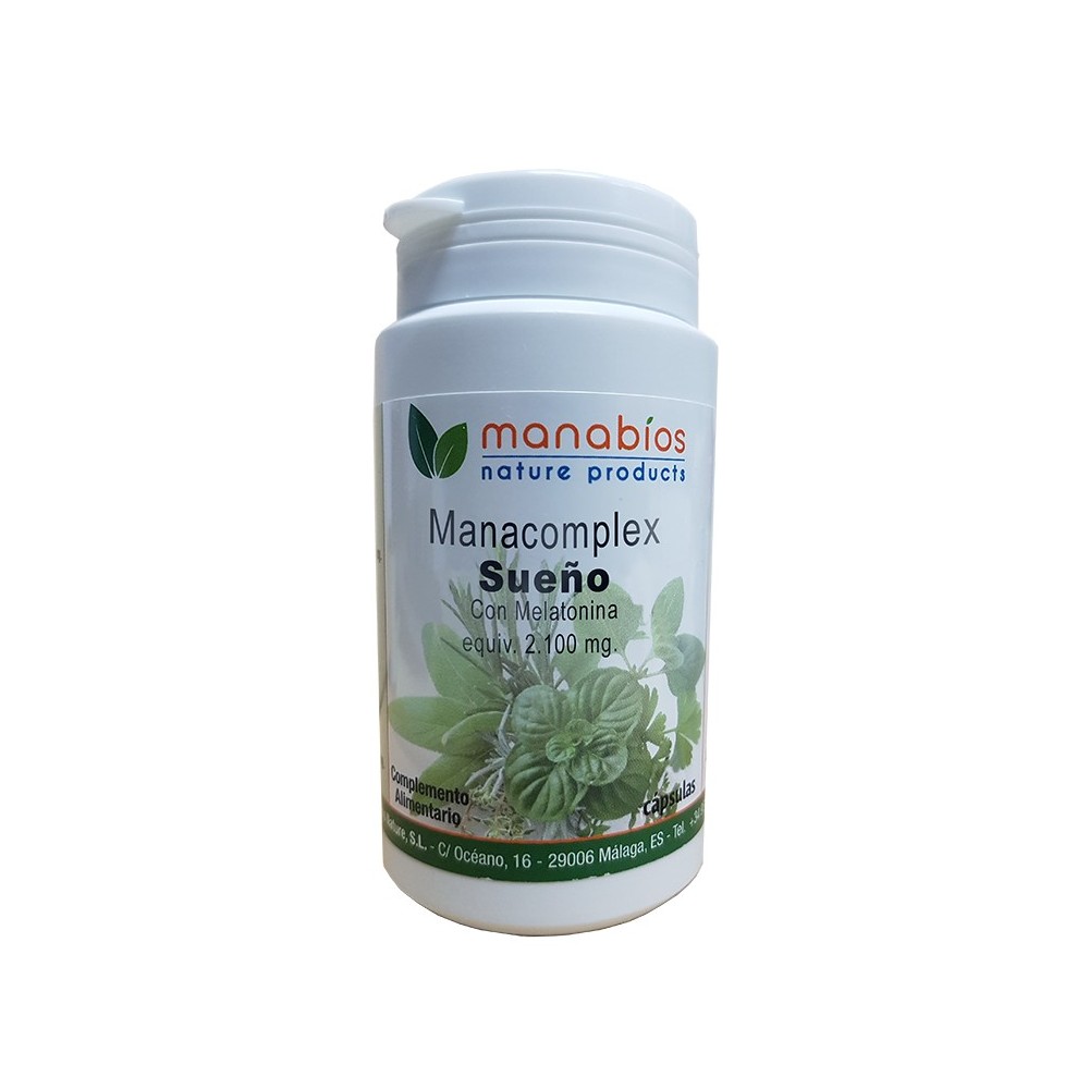 ManaComplex Sueño con Melatonina 60 Cápsulas Manabios 111902 insomnio y descanso salud.bio