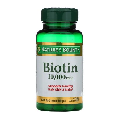 Biotina, 10.000 mcg, 120 cápsulas de liberación rápida de Nature's Bounty Nature's Bounty NRT-51697 Vitaminas y Minerales sal...
