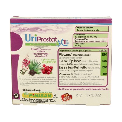 UriProstat (ayuda función normal próstata) de Pinisan Pinisan 106.00155 Bienestar urinario. Ayuda en el bienestar urinario. s...