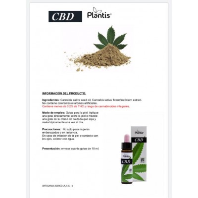 CBD 10% Canabidiol de Plantis Artesania Agricola, S.A. 041051 Estractos y tinturas  salud.bio