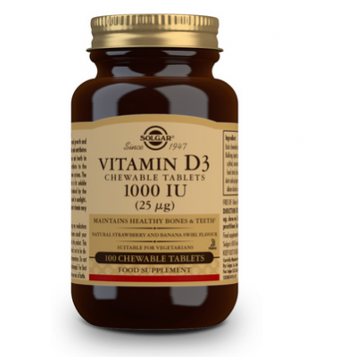 Vitamina D3 1000 UI (25mcg.) 100 comp. de Solgar SOLGAR 54956 Vitamina A y D salud.bio