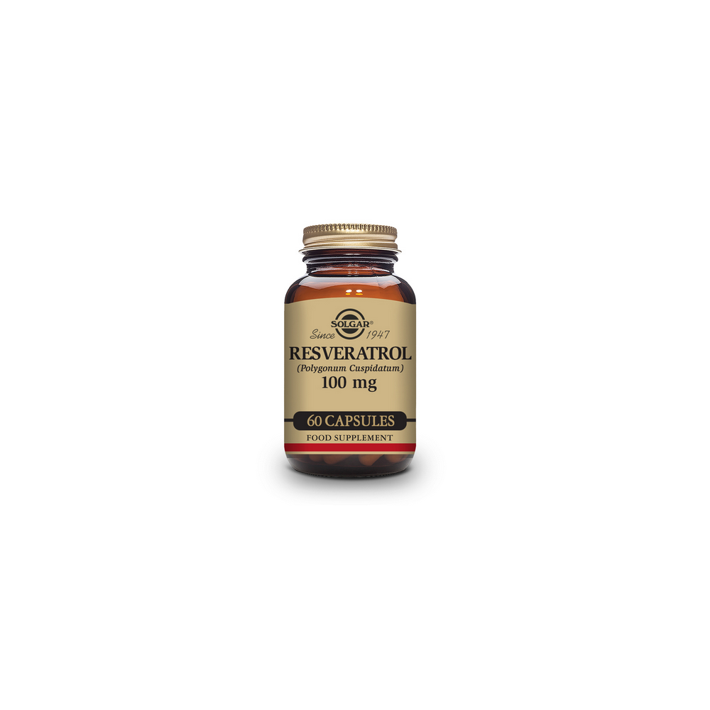 Resveratrol 100 mg (a partir de Polygonum cuspidatum) - 60 Cápsulas vegetales de Solgar SOLGAR 162335 Antioxidantes salud.bio