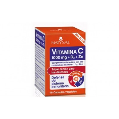 Vitamina C 1000mg. + D3 + ZINC triple acción de Natysal Natysal 13625 Vitamina C salud.bio