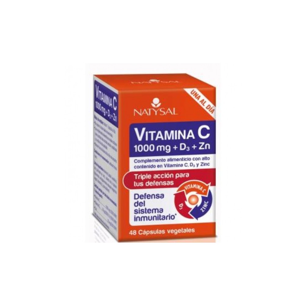 Vitamina C 1000mg. + D3 + ZINC triple acción de Natysal Natysal 13625 Vitamina C salud.bio