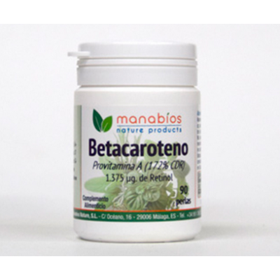 Betacaroteno 90 perlas 1.375µg de retinol de Manabios SOLGAR 111674 Antioxidantes salud.bio