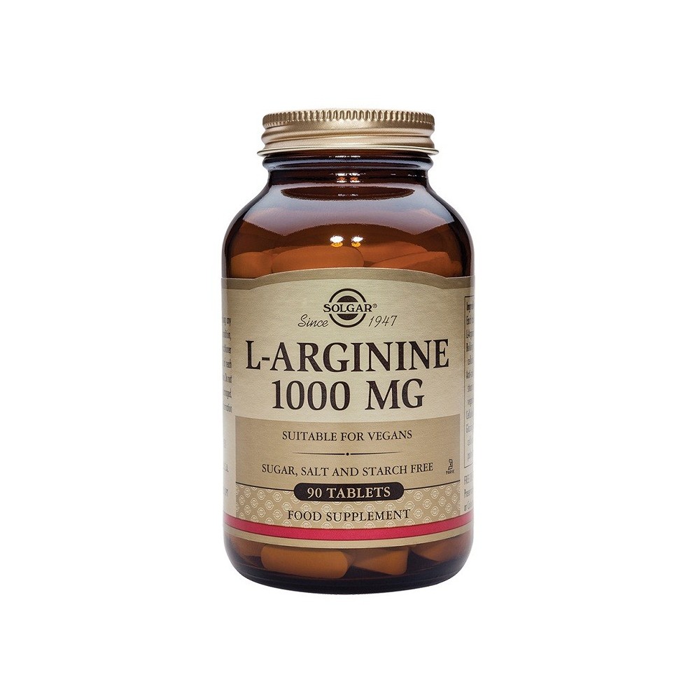 L-Arginina, Forma libre, 1000 mg, 90 comprimidos de Solgar SOLGAR SOL-00150 Aminoácidos salud.bio
