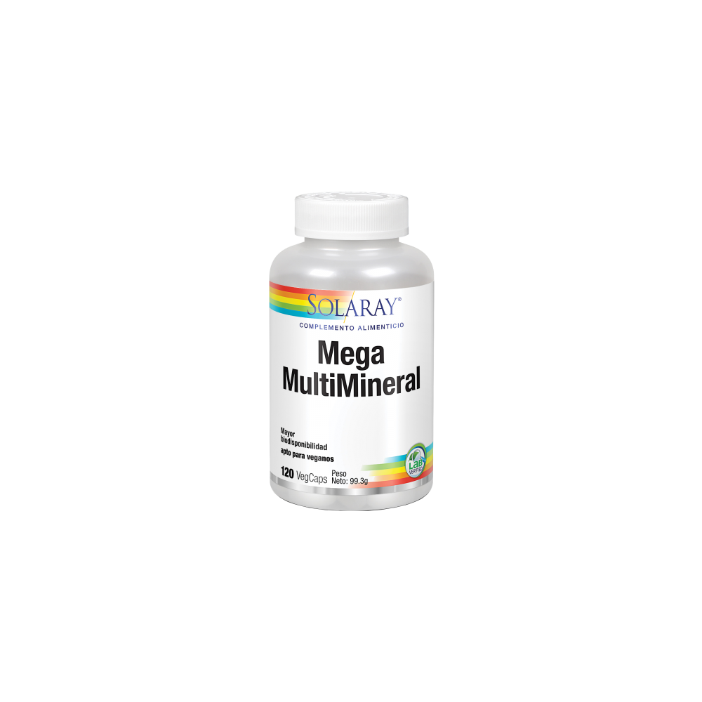 Mega multi mineral -120 VegCaps. Apto para veganos de solaray SOLARAY 4510 Vitaminas y Minerales salud.bio