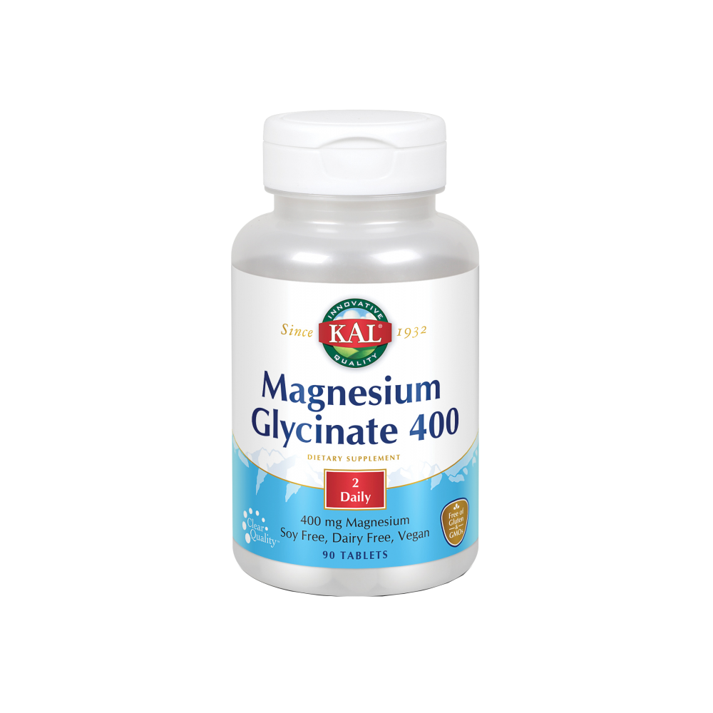 Magnesium Glycinate 400 mg- 90 comprimidos de Solaray KAL 81109 Sistema inmunitario salud.bio