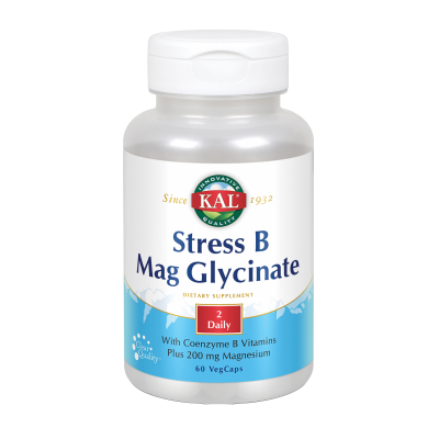 Stress B Mag Glycinate-60 VegCaps. de KAL SOLARAY 82324 Vitamina B salud.bio