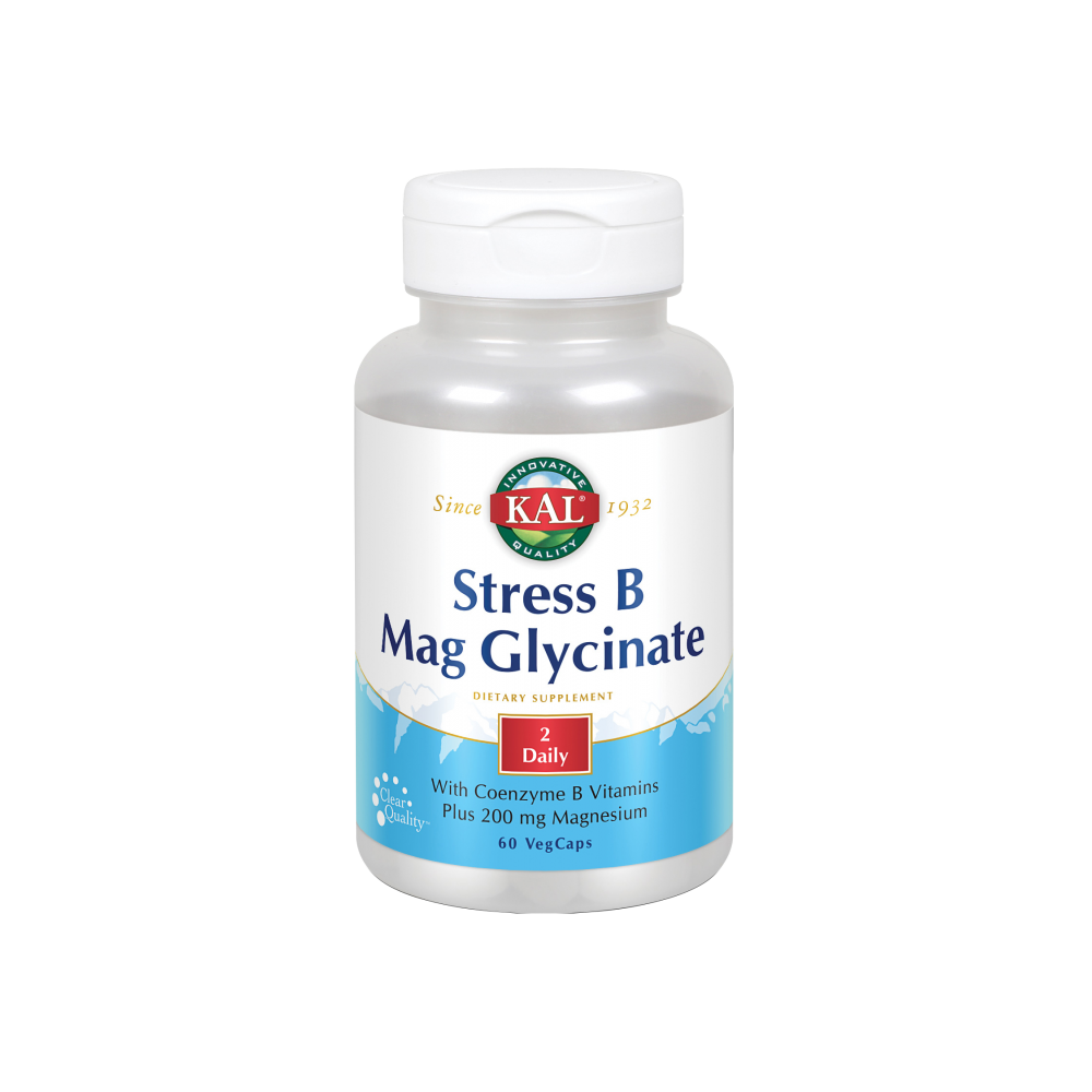 Stress B Mag Glycinate-60 VegCaps. de KAL KAL 82324 Vitamina B salud.bio