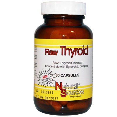 Concentrado glandular de tiroides cruda 60 cápsulas de Natural Sources Emerald Labs NSI-25260 Tiroides salud.bio
