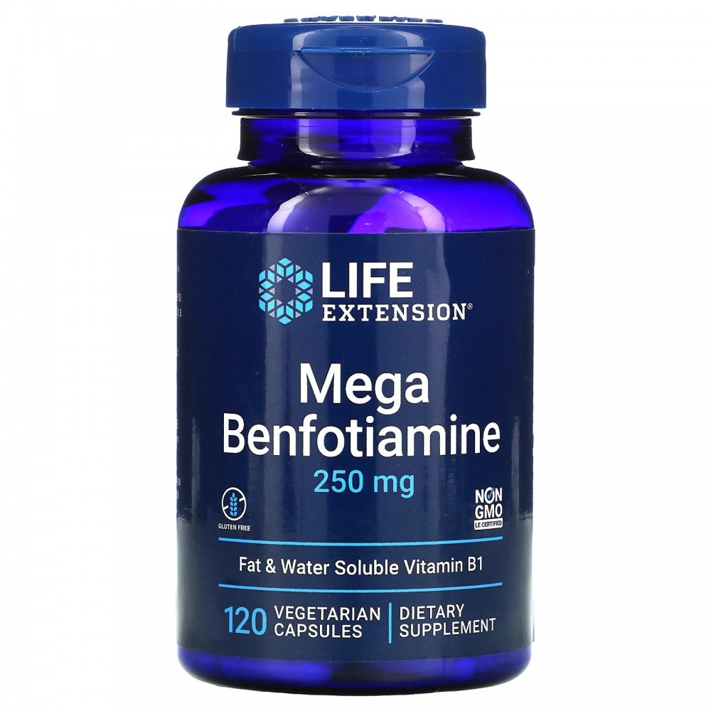 B-1 Megabenfotiamina, 250 mg, 120 cáp vege de Life Extension LifeExtension LEX-92512 Ayuda Glucemia y Diabetes salud.bio