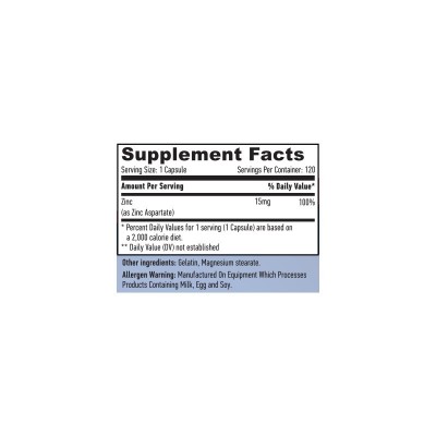 Zinc Quelado 15 mg 120 Caps de Haya Haya Labs LLC 14805 Sistema inmunitario salud.bio