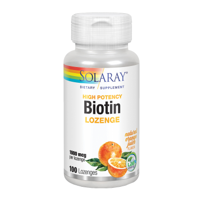 Biotin 1000 mcg-100 comprimidos lozenges. Apto para veganos de Solaray Novadiet REF.4354 Piel, Cabello y Uñas, Complementos y...