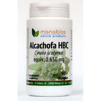 Alcachofa HBC (Artichoke) en 50/90/200 cápsulas 1650mg. de Manabios Manabios  Higado y sistema hepatobiliar salud.bio