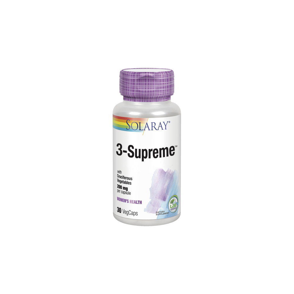 3-Supreme™ ó Indol-3-Carbinol 200 mg- 30 Vegcaps. de Solaray Haya Labs LLC SOLA-10709 Bienestar urinario. Ayuda en el bienest...