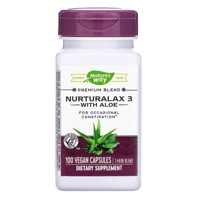 NURTURALAX 3 Aloe Vera plus 100 Vegan Capsules de Nature's Way Nature`s Way NWY-00930 Laxantes salud.bio